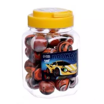 Мяч каучуковый «Полный вперёд», в банке, 30 шт,цвета МИКС