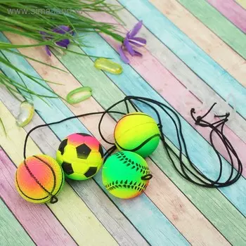 Мяч детский мягкий «Попрыгун», 4 см, на резинке