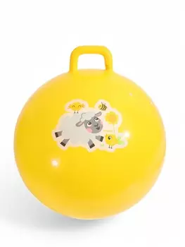 Мяч прыгун с ручкой 65 см, МИКС