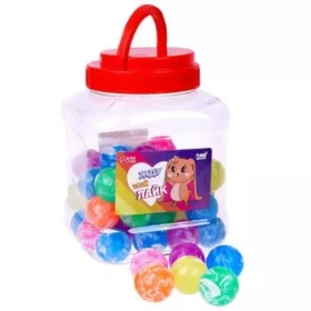 Мяч каучуковый, попрыгунчик «Жду твой лайк»,в банке, цвета МИКС, 50 шт