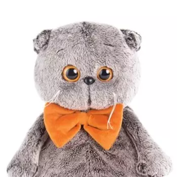 Мягкая игрушка «Басик» с рыжим бархатным бантом