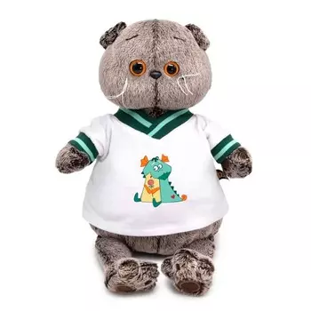 Мягкая игрушка «Кот Басик в футболке с дракончиком», 30 см