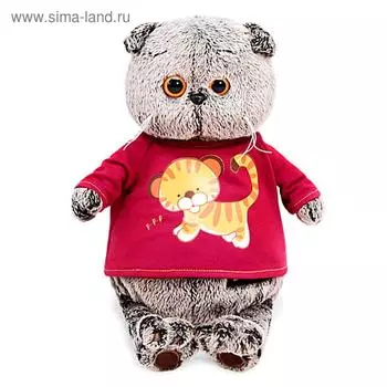 Мягкая игрушка «Басик в футболке с принтом тигренок», 30 см