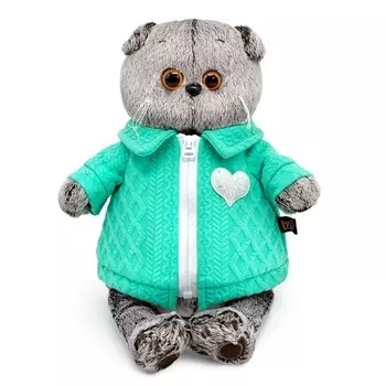 Мягкая игрушка «Басик в куртке с сердечком», 19 см