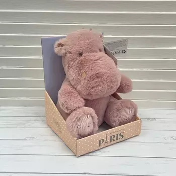 Мягкая игрушка "Бегемотик", цвет темно-розовый, 21 см XY22442/C