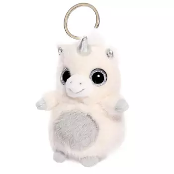 Детский брелок «Единорожка», мягкий, 12 см, цвет серебряный