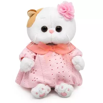 Мягкая игрушка «Кошечка Ли-Ли BABY» в пудровом платье, 20 см