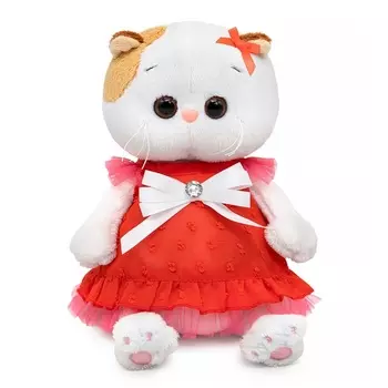 Мягкая игрушка «Кошечка Ли-Ли BABY в платье с белым бантом», 18 см