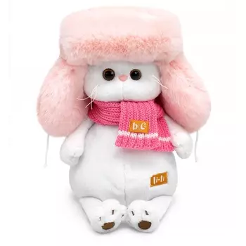 Мягкая игрушка «Кошечка Ли-Ли», в меховой шапке и шарфе, 24 см