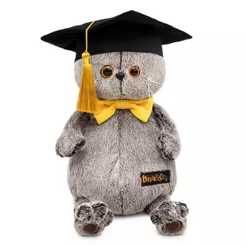 Мягкая игрушка «Кот Басик» 25 см, в академической шапочке