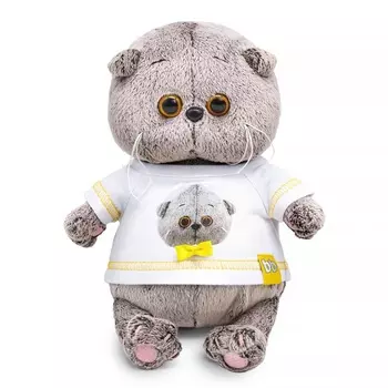 Мягкая игрушка «Кот Басик BABY», в футболке с автопортретом, 20 см