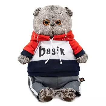 Мягкая игрушка «Кот Басик» в костюме в стиле спорт-шик, 22 см