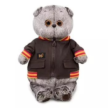 Мягкая игрушка «Кот Басик в кожаной куртке, 22 см