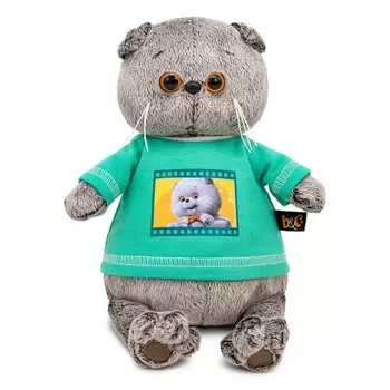 Мягкая игрушка «Кот Басик» в лонгсливе с принтом, 19 см