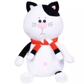 Мягкая игрушка «Кот Томас черно-белый с шарфиком», 35 см