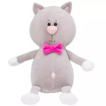 Мягкая игрушка «Кот Томас серый с бантиком», 20 см