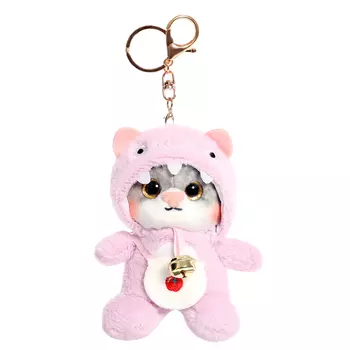 Мягкая игрушка «Котик», в фиолетовом капюшоне», 12 см