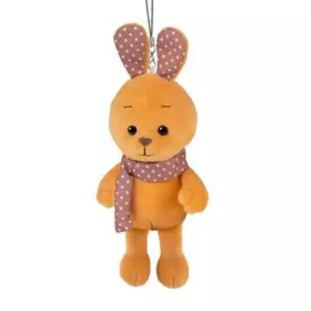 Мягкая игрушка «Кролик рыжий», с цветными ушками, 13 см
