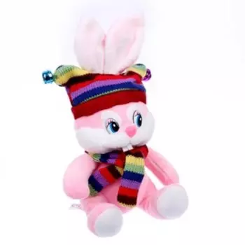 Мягкая игрушка «Кролик в шапке», 16 см
