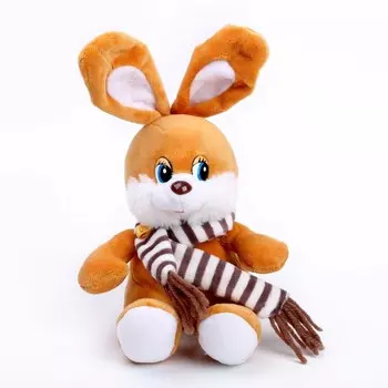 Мягкая игрушка «Кролик в шарфе», 16 см