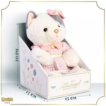 Мягкая игрушка "Little Friend", кошечка в розовом платье