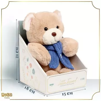 Мягкая игрушка Little Friend, мишка с синим шарфом, 23 см