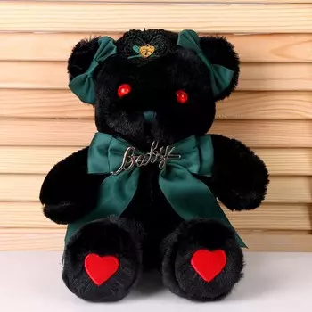 Мягкая игрушка «Медведь», с зелёным бантиком, 31 см