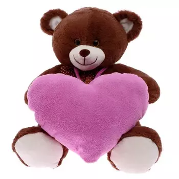 Мягкая игрушка «Медведь Виктор» с большим розовым сердцем, 35 см