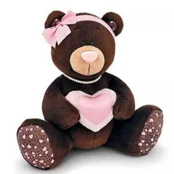 Мягкая игрушка «Медведь Milk с сердцем», 20 см