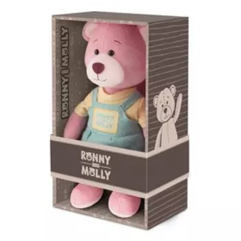 Мягкая игрушка «Мишка Молли в платье-комбезе», 21 см