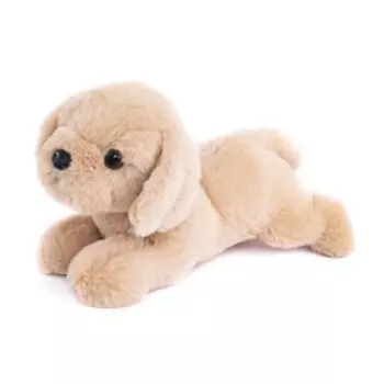 Мягкая игрушка «Собачка лежачая», 28 см, бежевая