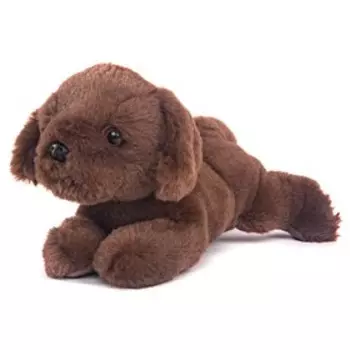 Мягкая игрушка «Собачка лежачая», 28 см, цвет коричневый