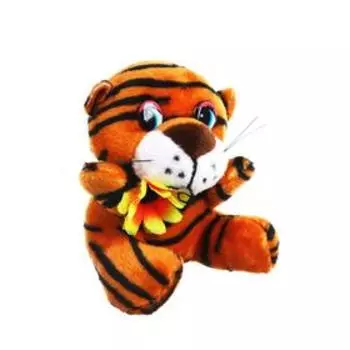 Мягкая игрушка «Тигр с цветком», 8 см, на подвесе, цвета МИКС
