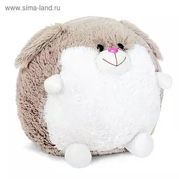 Мягкая игрушка «Заяц», круглый, цвет серый, 34 см