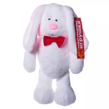 Мягкая игрушка Зоопарк с бантиком «Заяц»