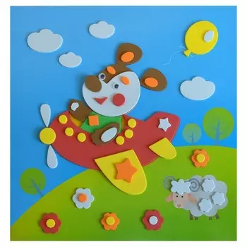 Мягкая картинка «Щенок на самолёте»