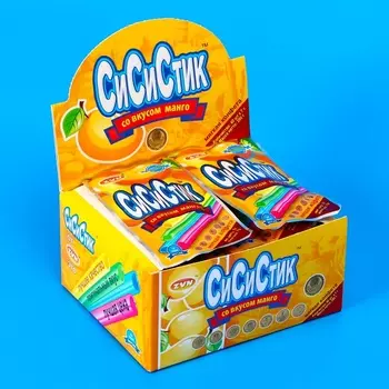 Мягкая конфета «СИ СИ СТИК» со вкусом манго, в соломинках, 7 г