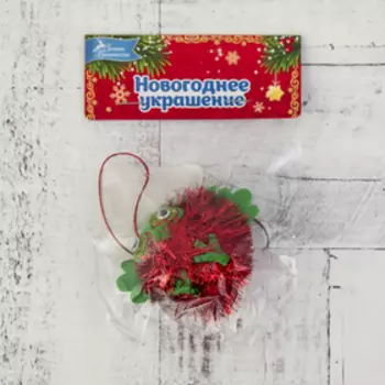 Мягкая подвеска "Совёнок - пушистик" 5*7 см красный