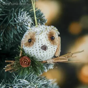 Мягкая подвеска "Совушка на веточке" 5 см