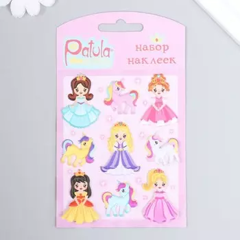 Мягкие наклейки "Девочки и единороги", 9,5х15 см, MP057