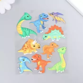 Мягкие наклейки "Динозавры", 9,5х15 см, MP054