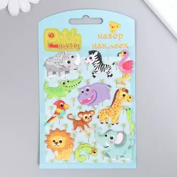 Мягкие наклейки "Дружные животные ", 9,5х15 см, MP049