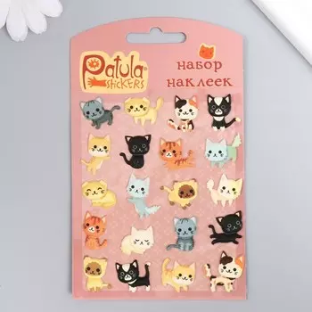 Мягкие наклейки "Кошечки", 9,5х15 см, MP068