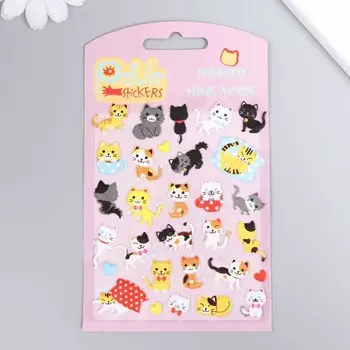 Мягкие наклейки "Кошки", 9,5х15 см, MP013