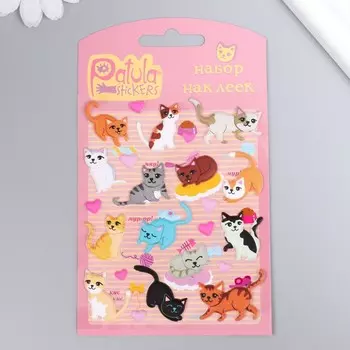 Мягкие наклейки "Кошки", 9,5х15 см, MP023