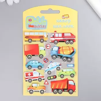 Мягкие наклейки "Машинки", 9,5х15 см, MP029