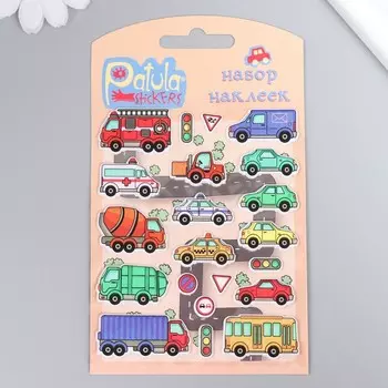 Мягкие наклейки "Машины и дорожные знаки", 9,5х15 см, MP079