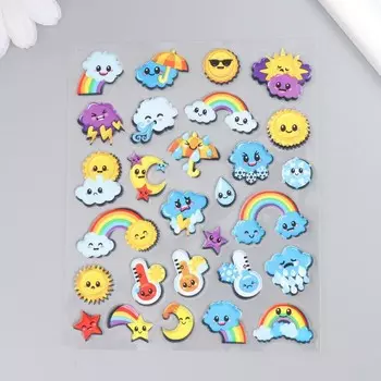 Мягкие наклейки "Смайлики", 9,5х15 см, MP065