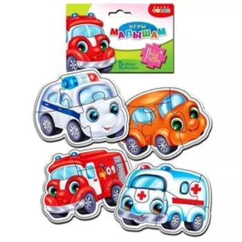 Мягкие пазлы «Весёлые машинки»