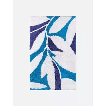 Мягкий коврик Akvarel, для ванной комнаты, 50х80 см, цвет белый голубой